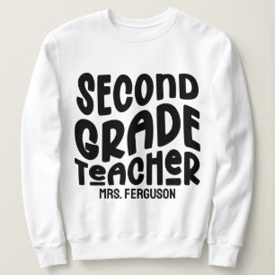 Sudadera Maestra de Segundo Grado Tipografía Negra