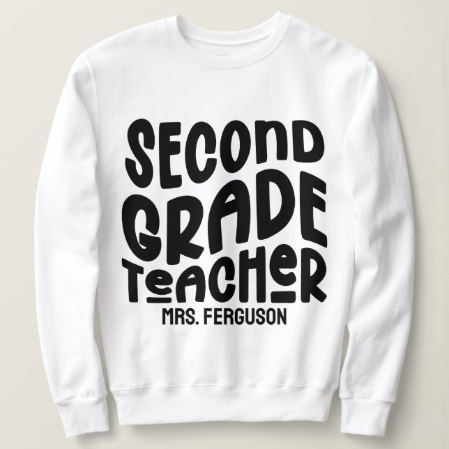 Sudadera Maestra de Segundo Grado Tipografía Negra (Anverso del diseño)