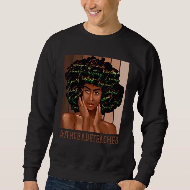 Sudadera Maestra de séptimo grado afroamericanas de raza ne (Anverso)