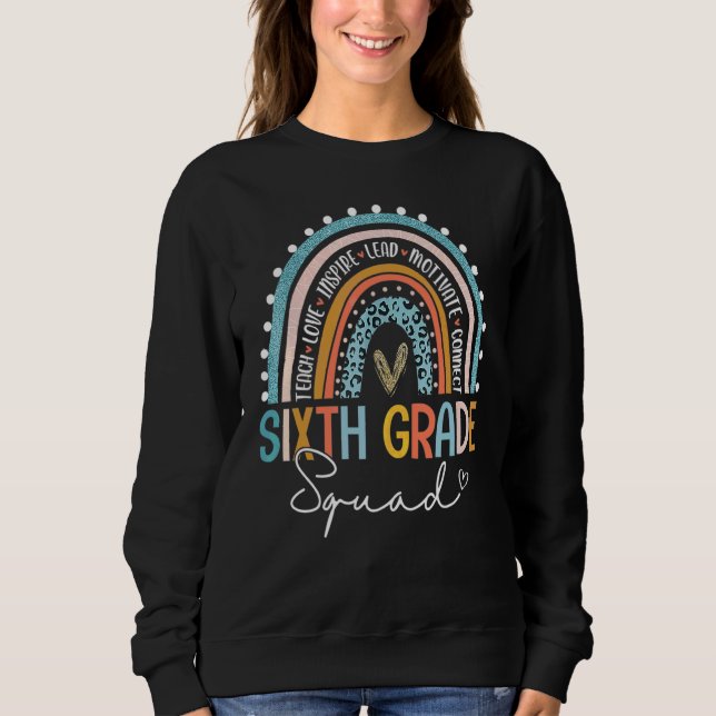 Sudadera Maestra de sexto grado de estampado de leopardo ar (Anverso)