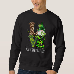 Sudadera Maestra de tercer grado Ama St Patricks Day Gnome