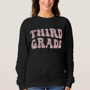 Sudadera Maestra De Tercer Grado Vibes Pink Groovy Niños De