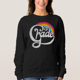 Sudadera Maestra de tercer grado Vintage Arcoiris tercer cu