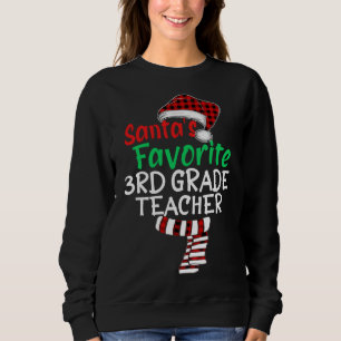Sudadera Maestra favorita de tercer grado de Santa Claus Na