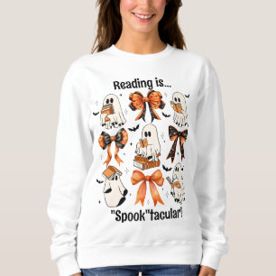 Sudadera Maestra Halloween Coquette se inclina y lee fantas