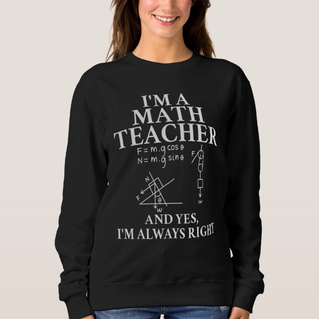 Sudadera Maestra Maestra Cita Matemática Fórmula matemática (Anverso)