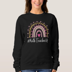 Sudadera Maestra Maestra Vida Leopardo Imprimir Boho Rainb