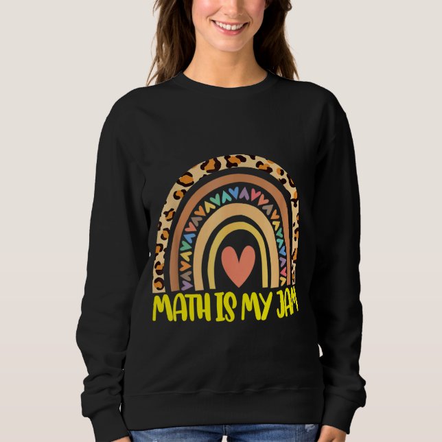 Sudadera Maestra matemática: Rainbow Leopard Math es mi edu (Anverso)