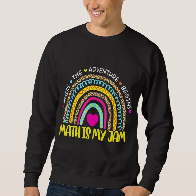 Sudadera Maestra matemática: Rainbow Leopard Math es mi edu (Anverso)