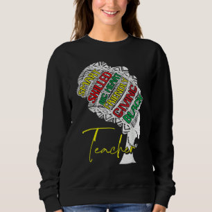 Sudadera Maestra mujer negra afro retro mes de la historia