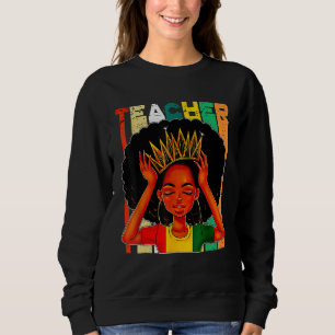 Sudadera Maestra negra afro retro a tono negro
