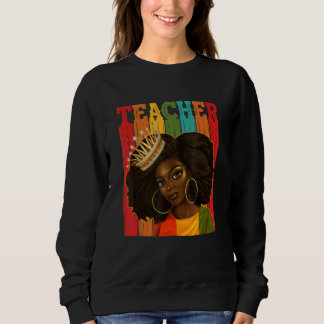 Sudadera Maestra negra afro retro a tono negro