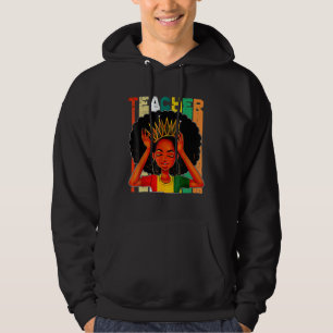 Sudadera Maestra negra afro retro a tono negro