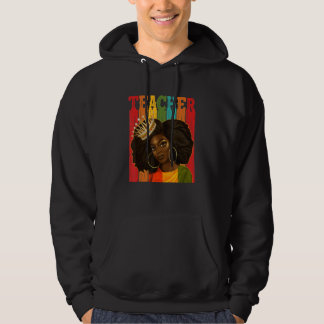 Sudadera Maestra negra afro retro a tono negro