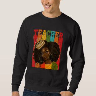 Sudadera Maestra negra afro retro a tono negro