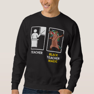 Sudadera Maestra negra mágica dabbing Melanin Unicorn negro