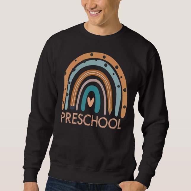 Sudadera Maestra Preescolar Arcoiris Primer Día De La Escue (Anverso)