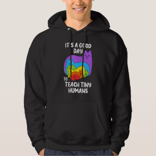 Sudadera Maestra preescolar enseña pequeños gatos arcoiris