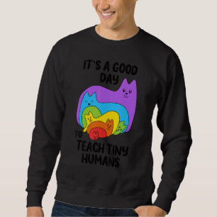 Sudadera Maestra preescolar enseña pequeños gatos arcoiris