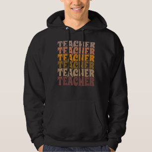 Sudadera Maestra Retro Boho Profesora de moda sobredimensio