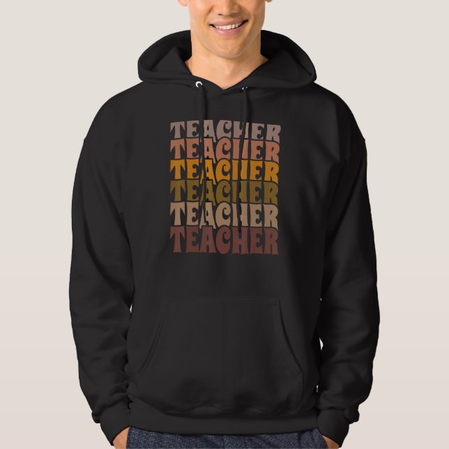 Sudadera Maestra Retro Boho Profesora de moda sobredimensio (Anverso)