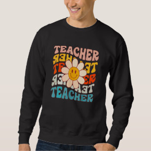 Sudadera Maestra Retro Daisy Colorido Profesor Escuela Prim