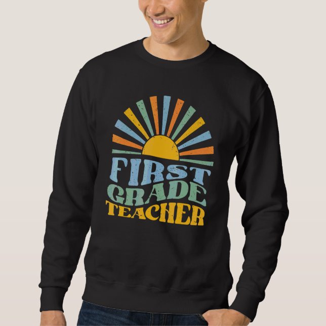 Sudadera Maestra Retro de Primer Grado  Vida de Maestra de  (Anverso)