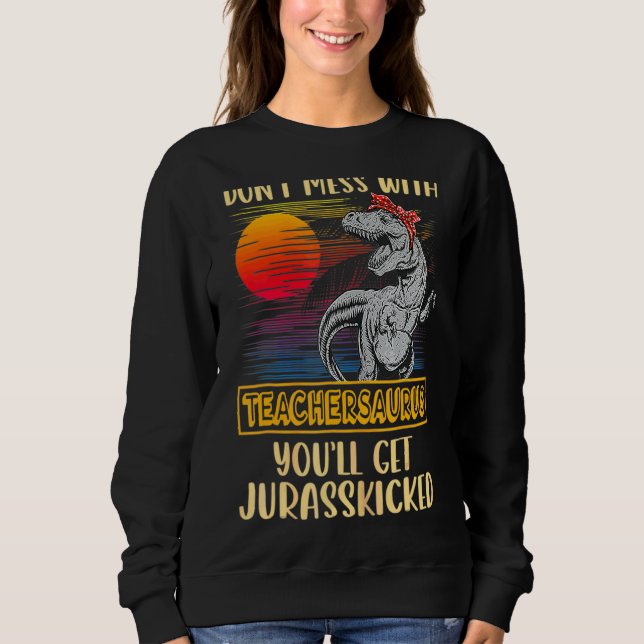 Sudadera Maestra Rex Dinosaurios Mami Saurus (Anverso)