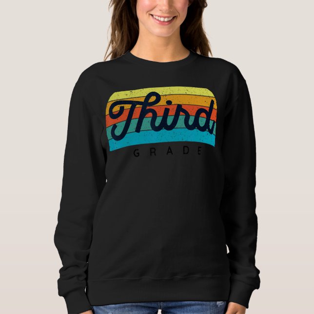 Sudadera Maestría en Arcoiris Retro Tercer Grado 3 Grader C (Anverso)