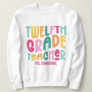 Sudadera Maestro de 12º Grado Texto Colorido