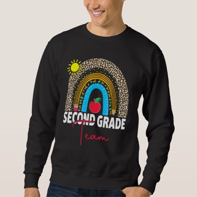 Sudadera Maestro de 2do Grado Arcoíris Regreso a la Escuela (Anverso)