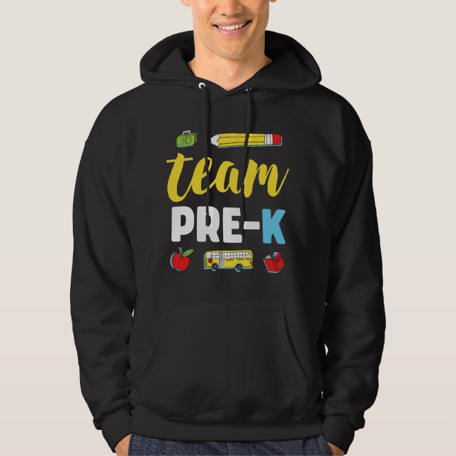 Sudadera Maestro de Pre-K Equipo Primer Día Preescolar Regr (Anverso)