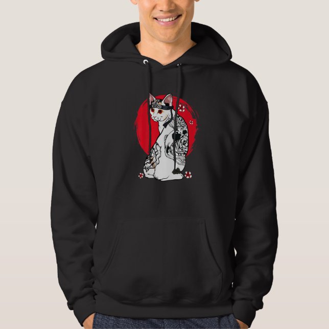 Sudadera Maestro de tatuaje de gatos de Samurai Senpai japo (Anverso)