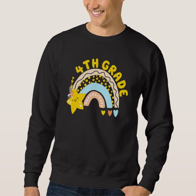 Sudadera Maestro Estudiante Boho Arcoíris Último Día de 4to (Anverso)