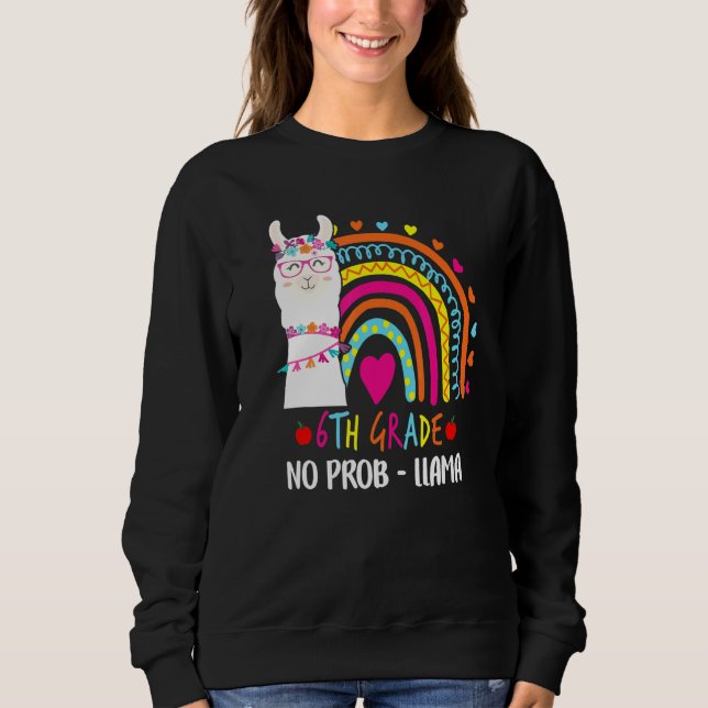 Sudadera Maestro Llama Sin Prob 6º Grado Arcoiris Regreso A (Anverso)