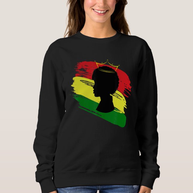 Sudadera Magia de Chica Negra Reina Africana Poder de Chica (Anverso)