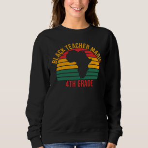 Sudadera Magia de Maestra Negra 4to Grado Mes de la Histori
