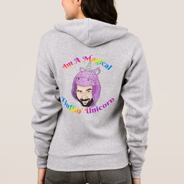 Sudadera Magical F'in Unicorn Bella+Canvas Full Zip Hoodie (Reverso)