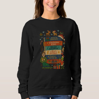 Sudadera Magical Holiday Book Stack –Cute Vintage Christmas