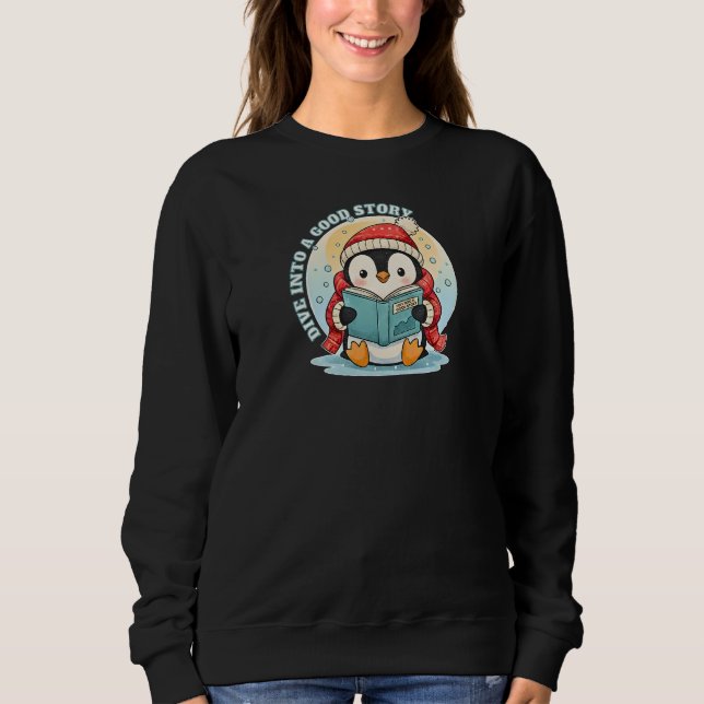 Sudadera Magical Reading Penguin Winter Tale Cozy Apparel (Anverso)