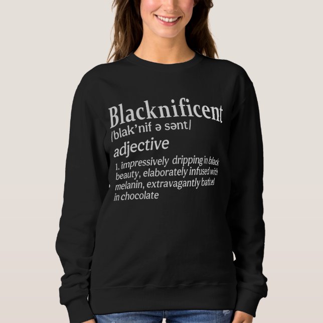 Sudadera Magnífico orgullo negro Melanin Blac (Anverso)