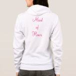Sudadera Maid of Honor Zip-Up<br><div class="desc">Personalizados con fecha boda,  color. Perfecto para vestirse en el pelo y maquillar la mañana de sus seres queridos GRANDES DÍA! Ver mis otras opciones de ropa de novia para la fiesta de novias</div>