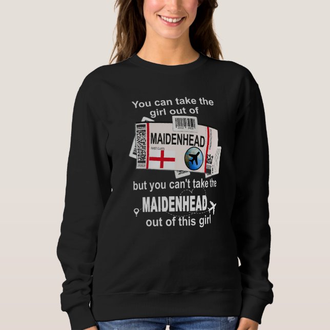 Sudadera Maidenhead Boarding Pass  Maidenhead Girl  Maidenh (Anverso)