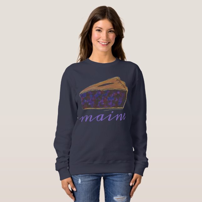 Sudadera Maine Blueberry Pie Slice Piece Baking Foodie Blue (Anverso completo)