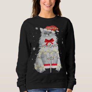 Sudadera Maine Coon Cat Árbol de Navidad Navidad Navidad Re