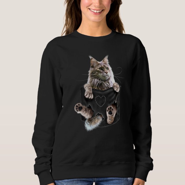 Sudadera Maine Coon Cat In Pocket (Anverso)