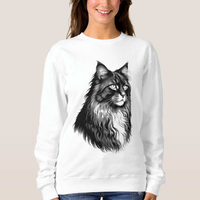 Sudadera Maine Coon Cat Women's Sweatshirt (Anverso)