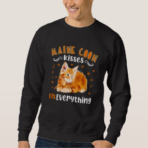 Sudadera Maine Coon Kisses Arreglen Todo, Cute Maine Coon