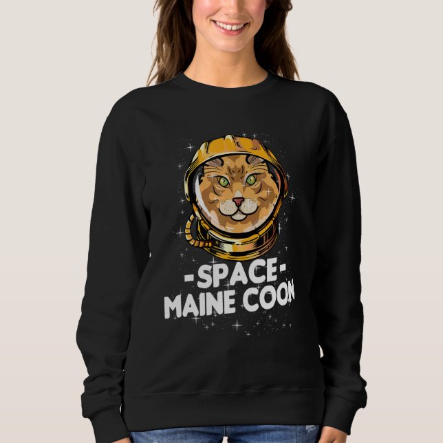 Sudadera Maine Coon Space Astronauta Cat Mom (Anverso)