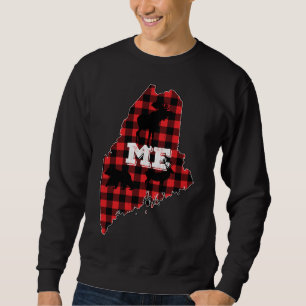 Sudadera Maine ME Estado Red Plaid Fill Moose Hunding Chris